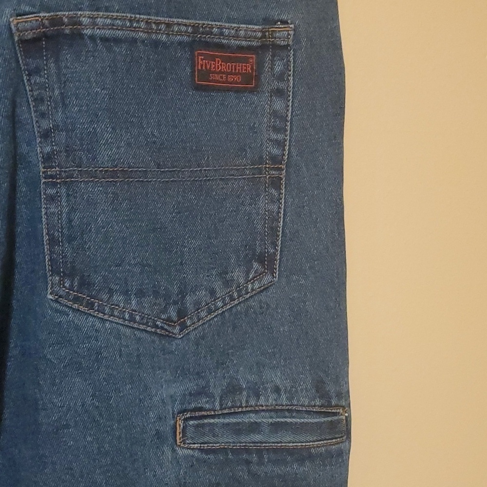 Five Brother‎ jeans men's size 42 x 32 work wear blue demin dark stonewar…